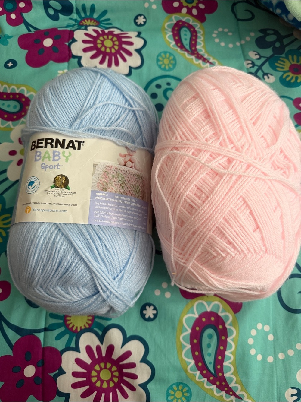 Baby Sport Soft Blue & Pink Yarn Duo